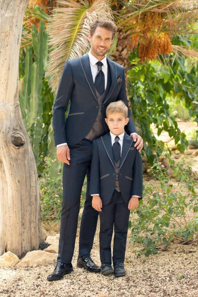 Costume homme et enfant bleu nuit
