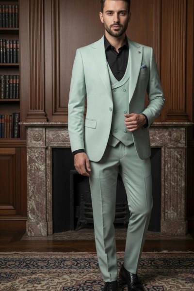 Costume marié gris clair