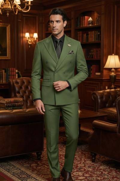 Costume marié vert emeraude